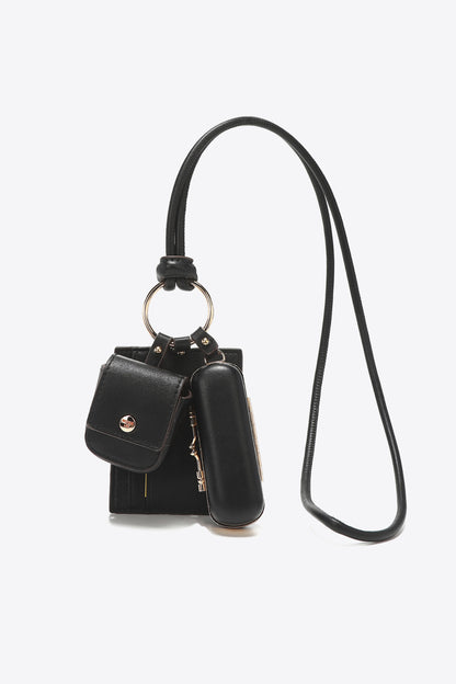 Nicole Lee USA Vegan Leather 3-Piece Lanyard Set - Premium Handbags from Trendsi - Just $59.99! Shop now at Handbags Specialist Headquarter