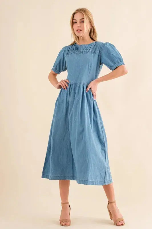 And The Why Plus Size Washed Chambray Midi Dress.