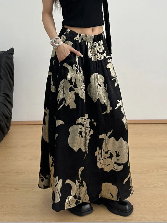 Printed Wide Leg Skirt - Premium Skirts from Trendsi - Just $54.99! Shop now at Handbags Specialist Headquarter