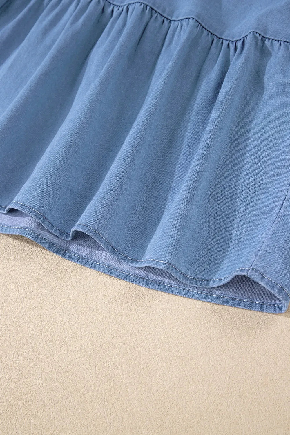Ruffled Spaghetti Straps Denim Tank Top - Premium Women / Jeans & Denim from Trendsi - Just $28.70! Shop now at Handbags Specialist Headquarter