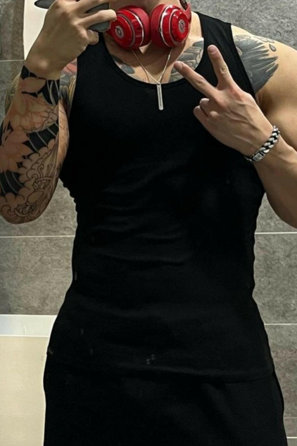 Men's Plus Size Round Neck Tank.