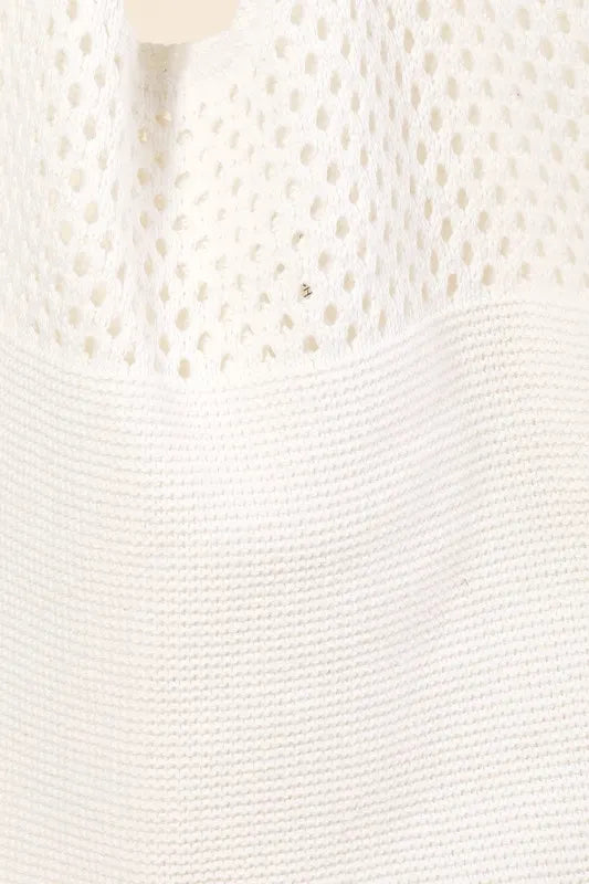 Fame Half Pointelle Knit Tote Bag - Premium Tote Bag from Trendsi - Just $27.99! Shop now at Handbags Specialist Headquarter