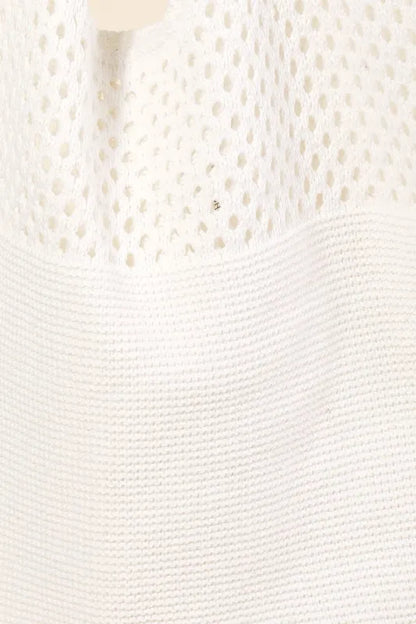 Fame Half Pointelle Knit Tote Bag - Premium Tote Bag from Trendsi - Just $27.99! Shop now at Handbags Specialist Headquarter