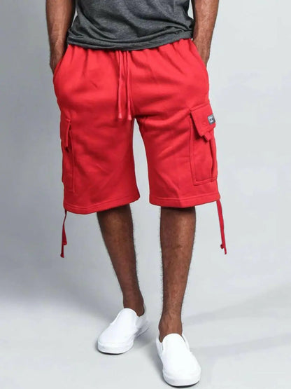 Men's Full Size Drawstring Shorts with Pockets Plus Size.