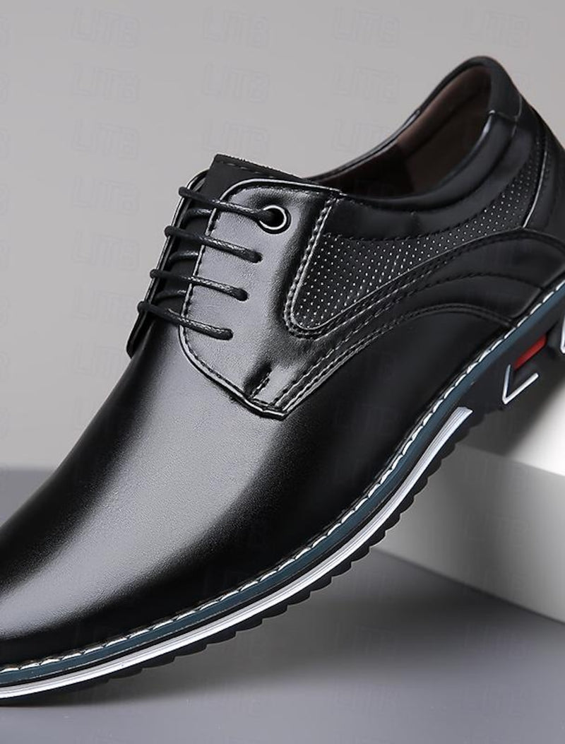 Men's Oxfords Embroidery Dress Shoes Plus Size Comfort Shoes Walking Casual Chinoiserie British Daily Party & Evening Leather Warm Booties / Ankle Boots Lace-up Silver Dark Brown Bright Black Summer - Premium Men's Dress Shoes from Handbags Specialist Headquarter - Just $74.99! Shop now at Handbags Specialist Headquarter