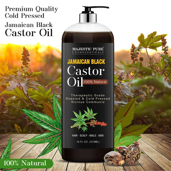 Majestic Pure Jamaican Black Castor Oil for Hair Growth & Natural Skin Care - Roasted & Cold-Pressed - Massage, Scalp, Hair and Nails - 16 fl oz - Premium Health from Visit the MAJESTIC PURE Store - Just $26.99! Shop now at Handbags Specialist Headquarter