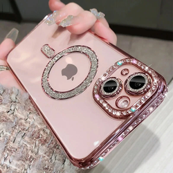Luxury Crystal Diamond Clear Case For iPhone 15 11 12 13 14 Pro Max Plus Bling Sparkly Magsafe Magnetic Wireless Charging Cover - Premium Phones & Telecommunications from Handbags Specialist Headquarter - Just $26.05! Shop now at Handbags Specialist Headquarter