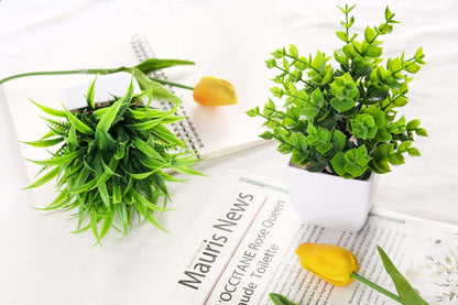 Rose Mini Potted Faux Plants - 2 Pack Decor - Handbags Specialist Headquarter