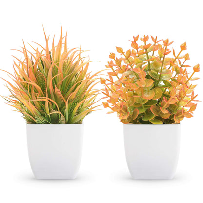 Rose Mini Potted Faux Plants - 2 Pack Decor - Handbags Specialist Headquarter