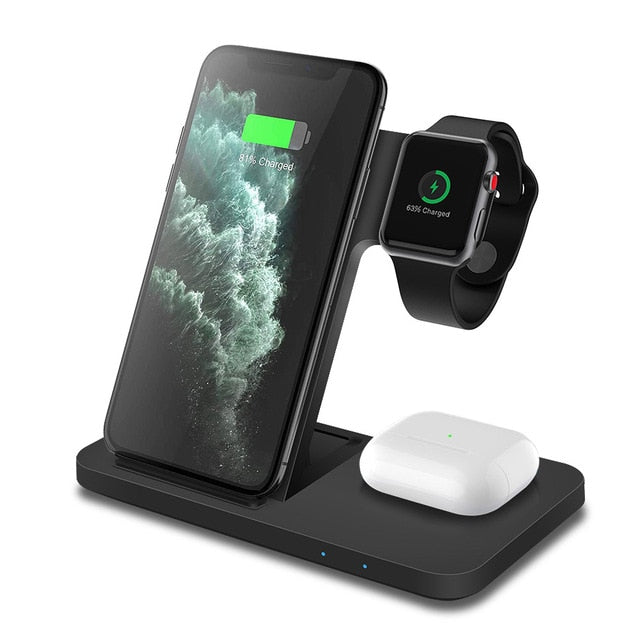 3in1 Wireless Fast Charger Dock Station - Premium  from Handbags Specialist Headquarter - Just $13.20! Shop now at Handbags Specialist Headquarter