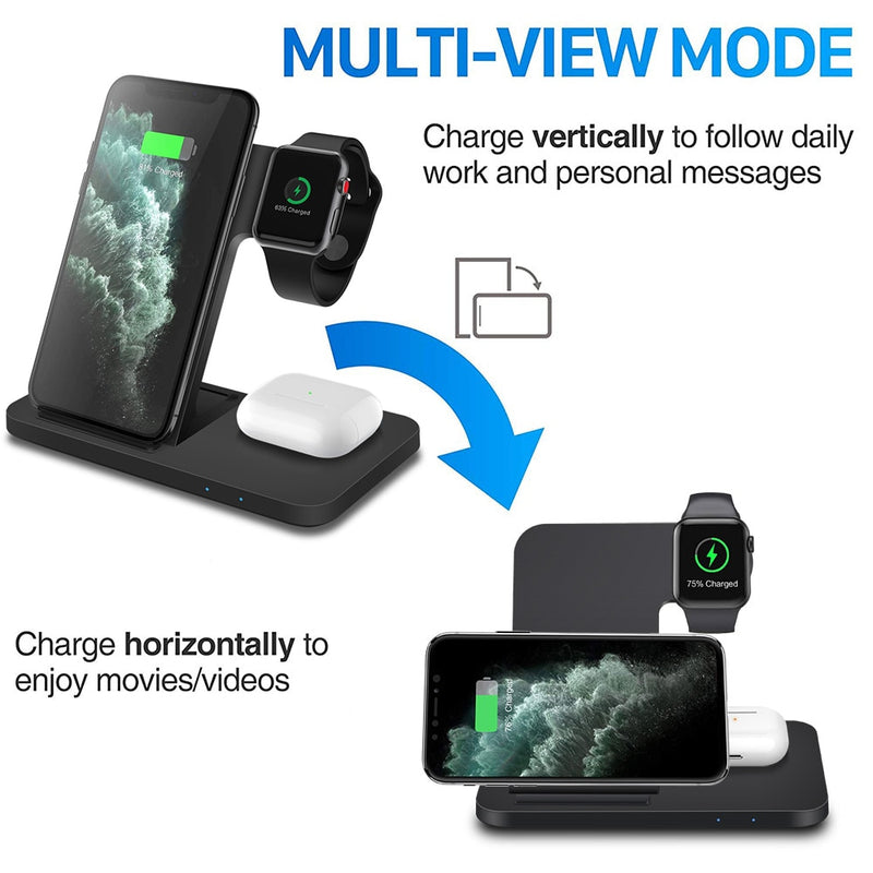 3in1 Wireless Fast Charger Dock Station - Premium  from Handbags Specialist Headquarter - Just $13.20! Shop now at Handbags Specialist Headquarter