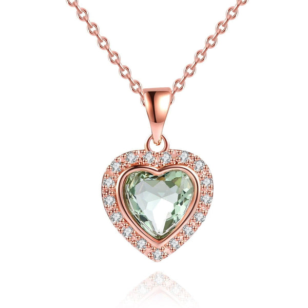 Peermont Green 18K Rose Gold Amethyst Heart Necklace - Handbags Specialist Headquarter