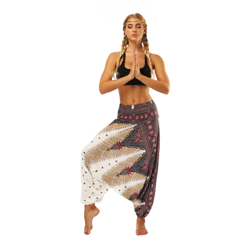 Women's Ethnic Style Digital Print Bloomers Loose Fitness Yoga Pants High Waist Jumpsuit Dance Pants - Premium Dress from eprolo - Just $22.99! Shop now at Handbags Specialist Headquarter