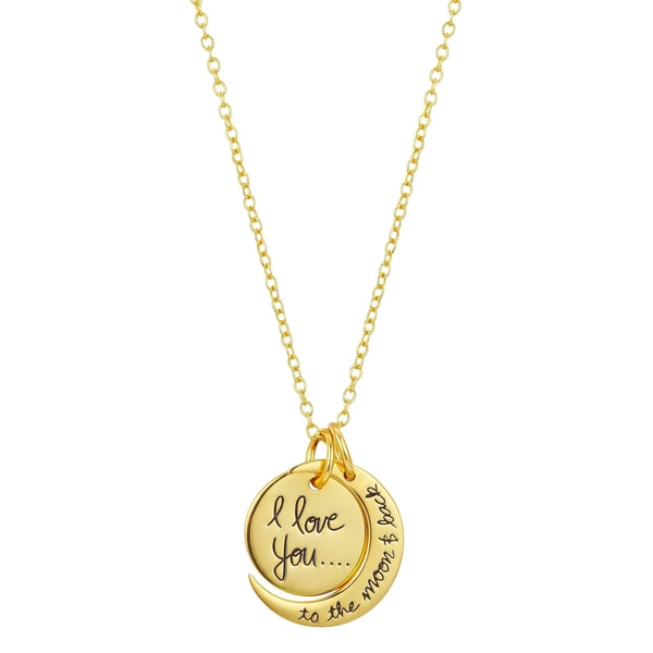 Believe by Brilliance Women's Sterling Silver "I Love You to the Moon & Back" Pendant Necklace, 18" - Premium WOMEN NECKLACES from Believe by Brilliance - Just $24.99! Shop now at Handbags Specialist Headquarter