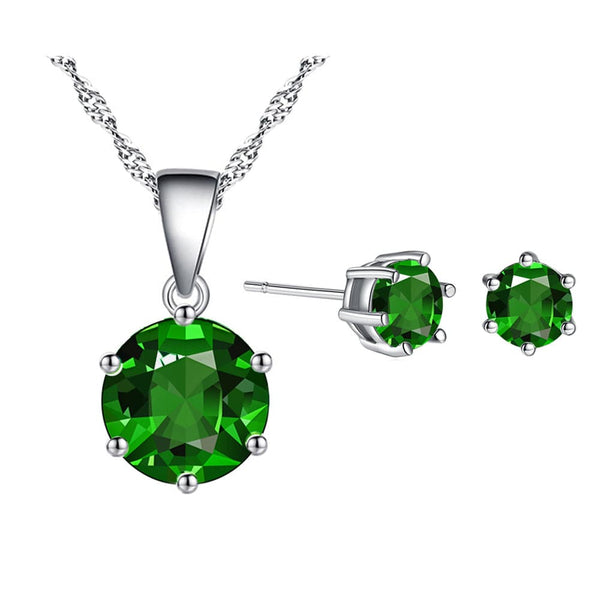 Jewelry Sets 925 Sterling Silver Earring Pendant Necklace - Premium Earring from eprolo - Just $17.99! Shop now at Handbags Specialist Headquarter