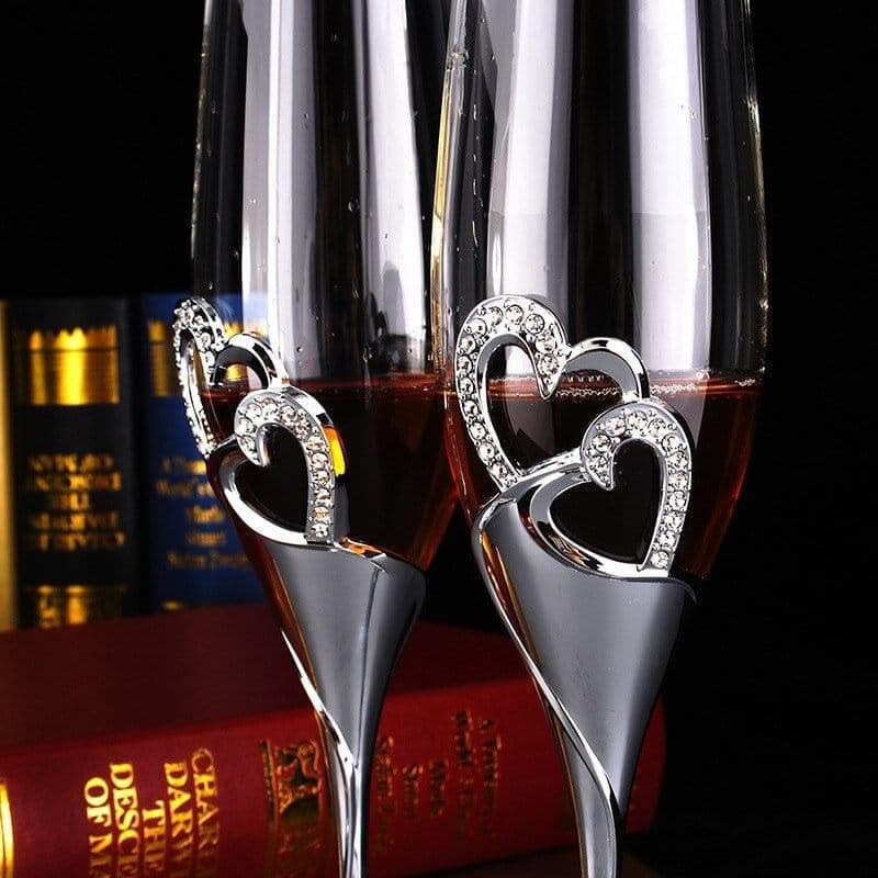 1 Pair Crystal Wedding Toasting Champagne Cups Flutes Glasses Cup Wedding Party Marriage Decoration Bar Tool - Premium Cups from eprolo - Just $33.99! Shop now at Handbags Specialist Headquarter
