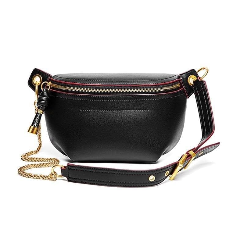 100% Genuine Leather Women Waist Bags Luxury Famous Brand Shoulder Bag Chain Belt Crossbody Female Bag Bolsa Feminina - Premium  from eprolo - Just $39.99! Shop now at Handbags Specialist Headquarter