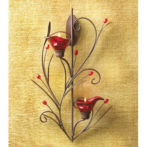 Red Calla Lily Wall Candle Holder - Premium  from Accent Plus - Just $44.99! Shop now at Handbags Specialist Headquarter
