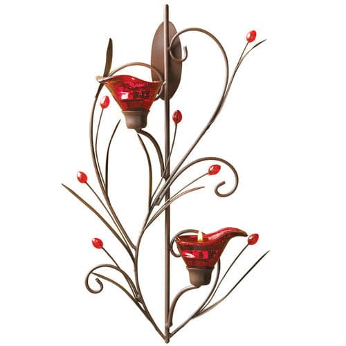 Red Calla Lily Wall Candle Holder - Premium  from Accent Plus - Just $44.99! Shop now at Handbags Specialist Headquarter