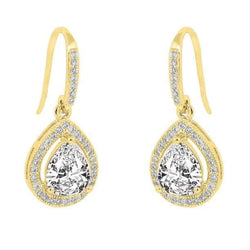 18k White Gold Teardrop Earrings with Crystals - Premium EARRINGS from Cate & Chloe - Just $33.99! Shop now at Handbags Specialist Headquarter
