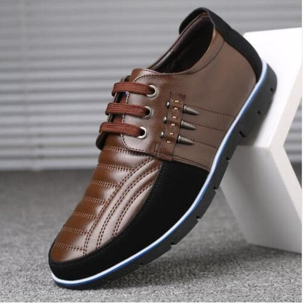 Men genuine leather shoes High Quality Elastic band Fashion design Solid Tenacity Comfortable Men's shoes big sizes - Premium Men's shoes from eprolo - Just $56.12! Shop now at Handbags Specialist Headquarter