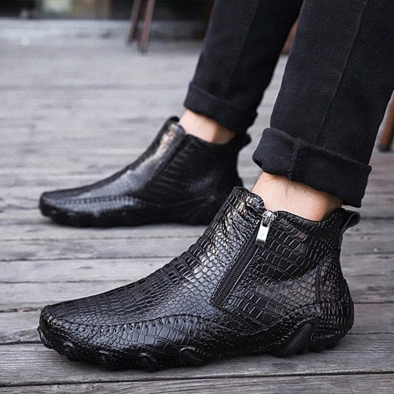 Genuine Leather Shoes Men Chelsea Boots Autumn Early Winter Ankle Boots Casual Cow Leather Male Shoes Black Footwear A1265 - Premium Men's shoes from eprolo - Just $67.18! Shop now at Handbags Specialist Headquarter