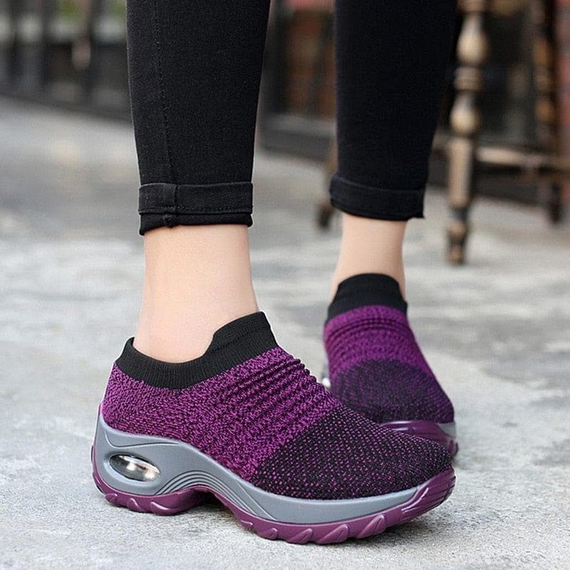 2020 Spring Women Sneakers Shoes Flat Slip on Platform Sneakers for Women Black Breathable Mesh Sock Sneakers Shoes - Premium Women Sneakers from . - Just $35.00! Shop now at Handbags Specialist Headquarter