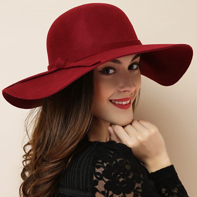 2021 Autumn Winter Bowler Hats for Women Girls Soft Vintage Wool Felt Fedoras Hat Solid Ladies Floppy 10.5cm Wide Brim Dome Cap - Premium hat from My grocery Store - Just $17.99! Shop now at Handbags Specialist Headquarter