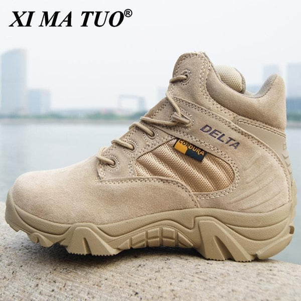 2021 Spring Men Military Boots Genuine Cow Leather Waterproof Tactical Desert Combat Ankle Boot Men's Army Work Shoes - Premium Men's shoes from eprolo - Just $50.38! Shop now at Handbags Specialist Headquarter