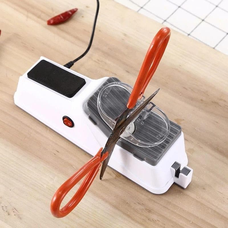 USB Electric Knife Sharpener Adjustable For Kitchen Knives Tool Knife Scissor Sharpening White medium and fine grinding blade - Premium Cook from eprolo - Just $39.99! Shop now at Handbags Specialist Headquarter