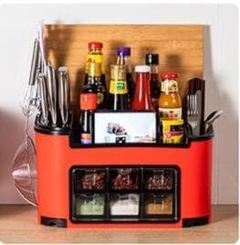 Fashion multi-functional kitchen shelf condiment box, condiment pot, bottle set combination knife holder one generation - Premium Cook from eprolo - Just $49.99! Shop now at Handbags Specialist Headquarter