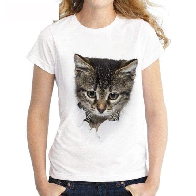 3D cat Print Casual Harajuku Women T-Shirt Summer Short sleeve Casual Round neck Cheap Clothes China Top - Premium Women's T Shirt from eprolo - Just $14.98! Shop now at Handbags Specialist Headquarter