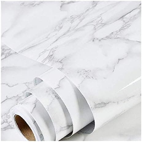 Glossy Marble Paper Granite Grey/White Roll Kitchen Countertop Cabinet Furniture Refurbishment Thick Wallpaper PVC Easy Removable Upgrade 11.8"x78.7" - Premium HOME DÉCOR from Visit the practicalWs Store - Just $10.97! Shop now at Handbags Specialist Headquarter
