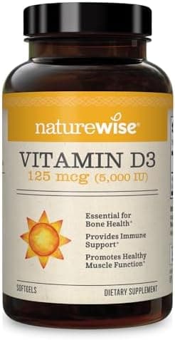 NatureWise Vitamin D3 5000iu (125 mcg) 1 Year Supply for Healthy Muscle Function, and Immune Support, Non-GMO, Gluten Free in Cold-Pressed Olive Oil, Packaging Vary ( Mini Softgel), 360 Count - Premium Vitamins, Minerals & Supplements from Visit the NatureWise Store - Just $23.98! Shop now at Handbags Specialist Headquarter