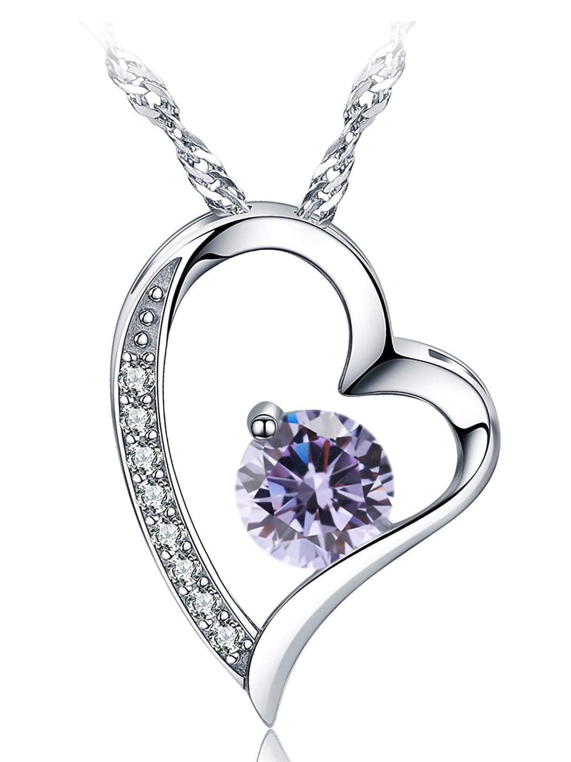 Emma Manor 14K White Gold Plated Forever Lover Heart Pendant Necklace For Women - Premium WOMEN NECKLACES from Emma Manor - Just $28.99! Shop now at Handbags Specialist Headquarter