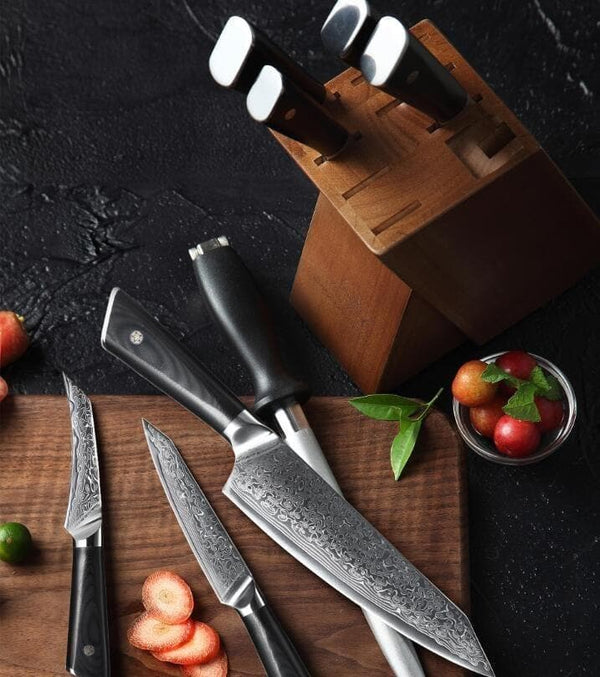 Japanese AUS10 steel 9pcs damascus knife set With knife holder - Premium Cook from eprolo - Just $499.40! Shop now at Handbags Specialist Headquarter