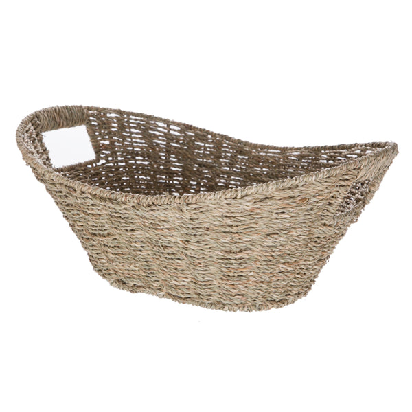 Mainstays Oval Natural Seagrass Storage Basket with Cut-out Handles - Premium BASKET from Mainstays - Just $17.99! Shop now at Handbags Specialist Headquarter