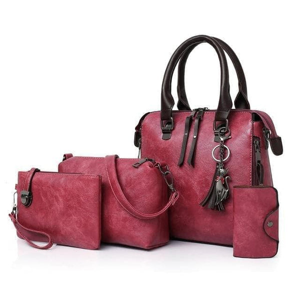 4in1 Designer Leather Handbag - Premium WOMEN'S Handbags from eprolo - Just $42.12! Shop now at Handbags Specialist Headquarter
