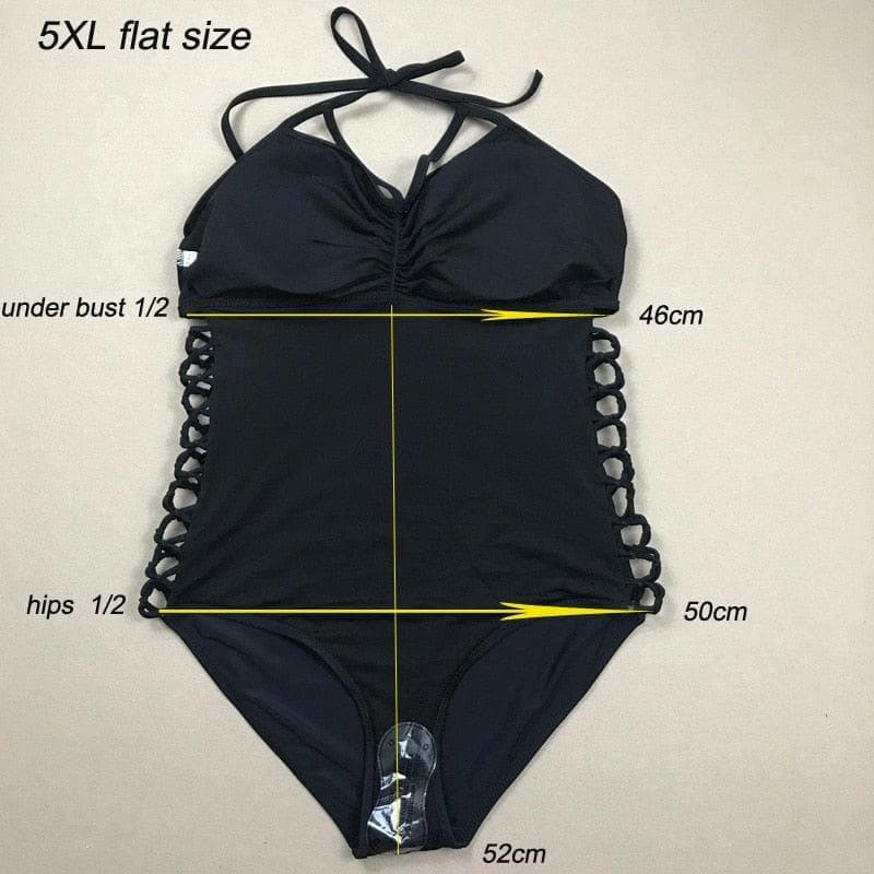 4XL Large Big Plus Size Swimwear For Women Sexy One Piece Swimsuit - Premium Women Swimsuits from eprolo - Just $23.44! Shop now at Handbags Specialist Headquarter