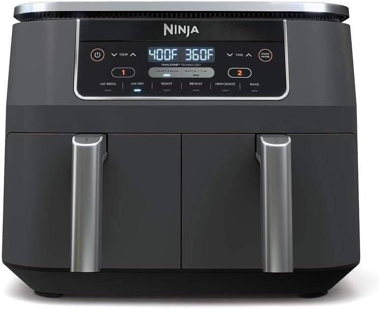 Ninja DZ201 Foodi 8 Quart 6-in-1 DualZone 2-Basket Air Fryer with 2 Independent Frying Baskets, Match Cook & Smart Finish to Roast, Broil, Dehydrate & More for Quick, Easy Meals, Grey - Premium Appliances from Visit the Ninja Store - Just $175.99! Shop now at Handbags Specialist Headquarter