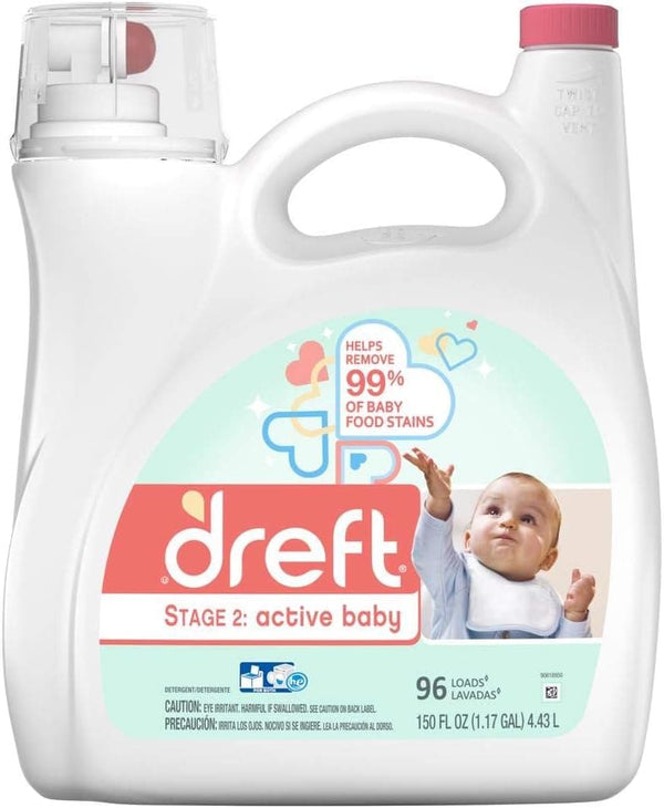 Dreft Stage 2: Active Baby Liquid Laundry Detergent 114 Loads 165 fl oz - Premium Laundry Detergent from Visit the Dreft Store - Just $23.99! Shop now at Handbags Specialist Headquarter