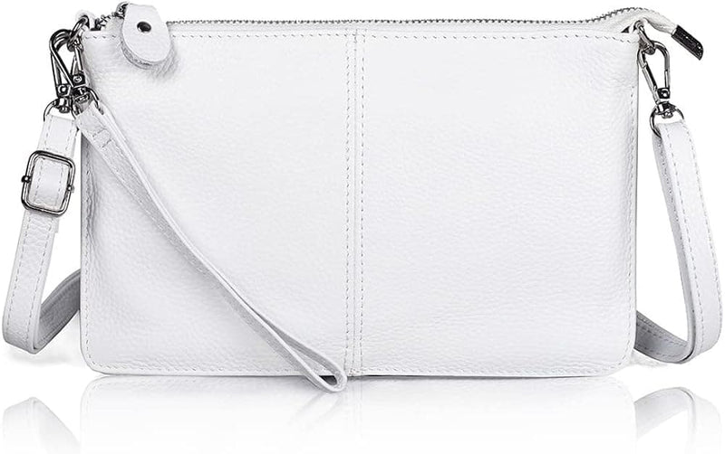 Genuine Leather Wristlet Clutch Wallet Purses Small Crossbody Bags Shoulder Handbag for Women, Silver Zipper - Premium Wristlets from Visit the befen Store - Just $39.99! Shop now at Handbags Specialist Headquarter