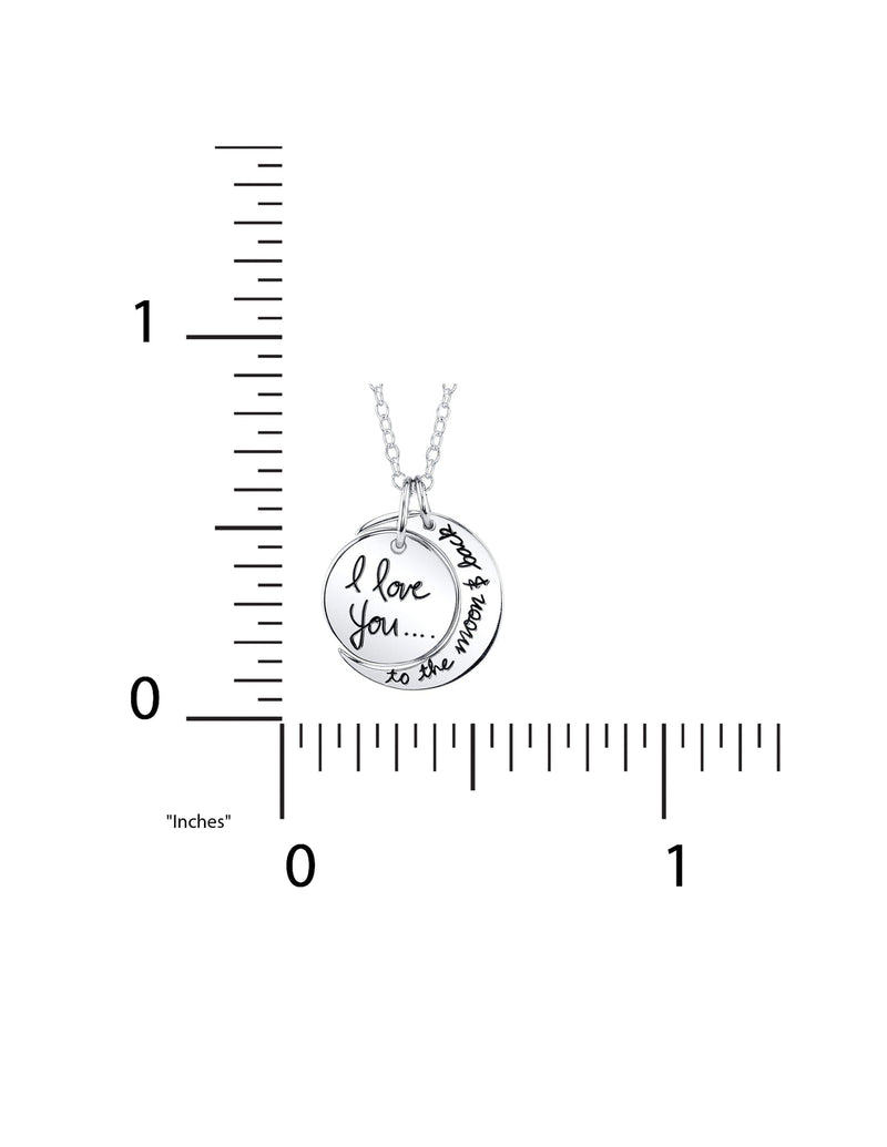 Believe by Brilliance Women's Sterling Silver "I Love You to the Moon & Back" Pendant Necklace, 18" - Premium WOMEN NECKLACES from Believe by Brilliance - Just $24.99! Shop now at Handbags Specialist Headquarter