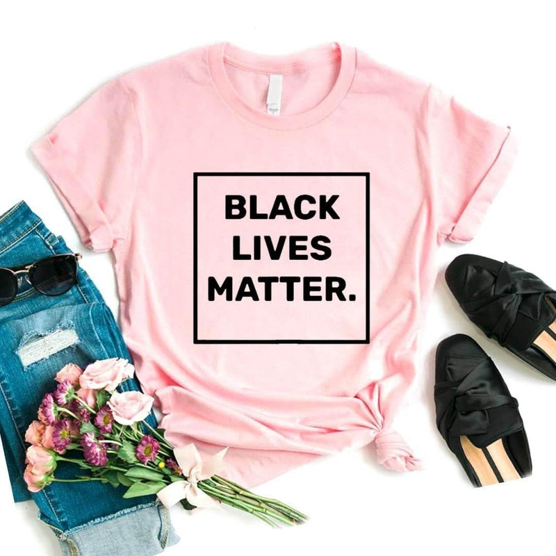 Black Lives Matter square Women Tshirts Cotton Casual Funny T Shirt - Premium Women's T Shirt from eprolo - Just $18.36! Shop now at Handbags Specialist Headquarter
