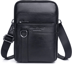 Small Leather Shoulder Messenger Bag for Men Travel Business Crossbody Pack Wallet Sling Bag for Cell Phone/Mini Ipad - Premium  from Hebetag - Just $36.85! Shop now at Handbags Specialist Headquarter