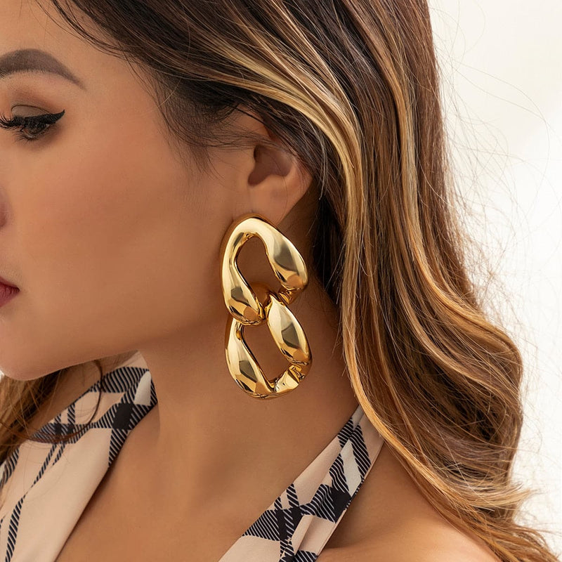 Hip Hop Dicke Kette Ohrringe für Frauen Übertriebene Große Hängende Ohrringe Modeschmuck 