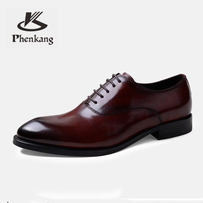 Formal Shoes Genuine Leather Oxford Shoes Wedding Shoes Laces Leather Brogues - Premium Men's shoes from eprolo - Just $79.99! Shop now at Handbags Specialist Headquarter