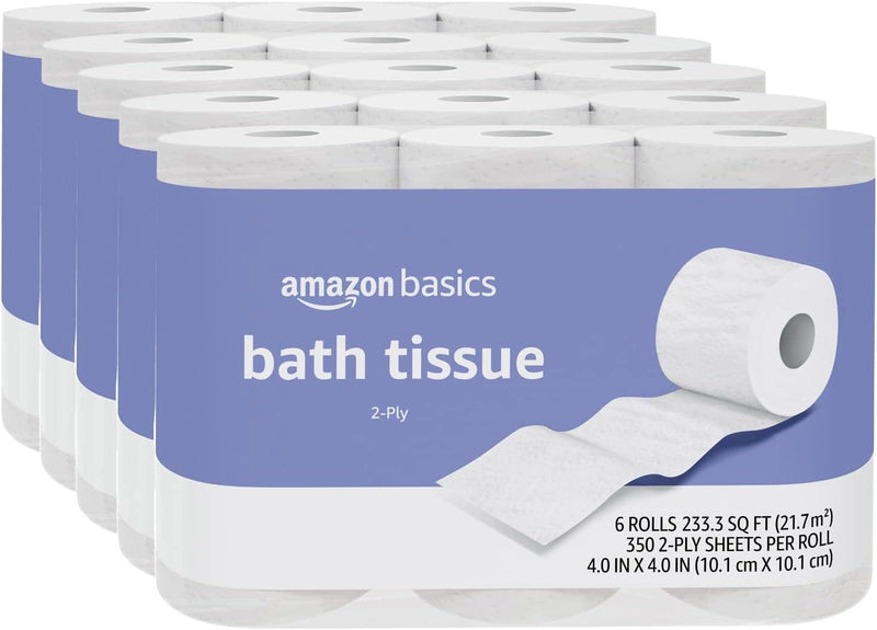 Basics 2-Ply Toilet Paper, 30 Rolls (5 Packs of 6), White - Premium Toilet Paper from Visit the Amazon Basics Store - Just $44.99! Shop now at Handbags Specialist Headquarter