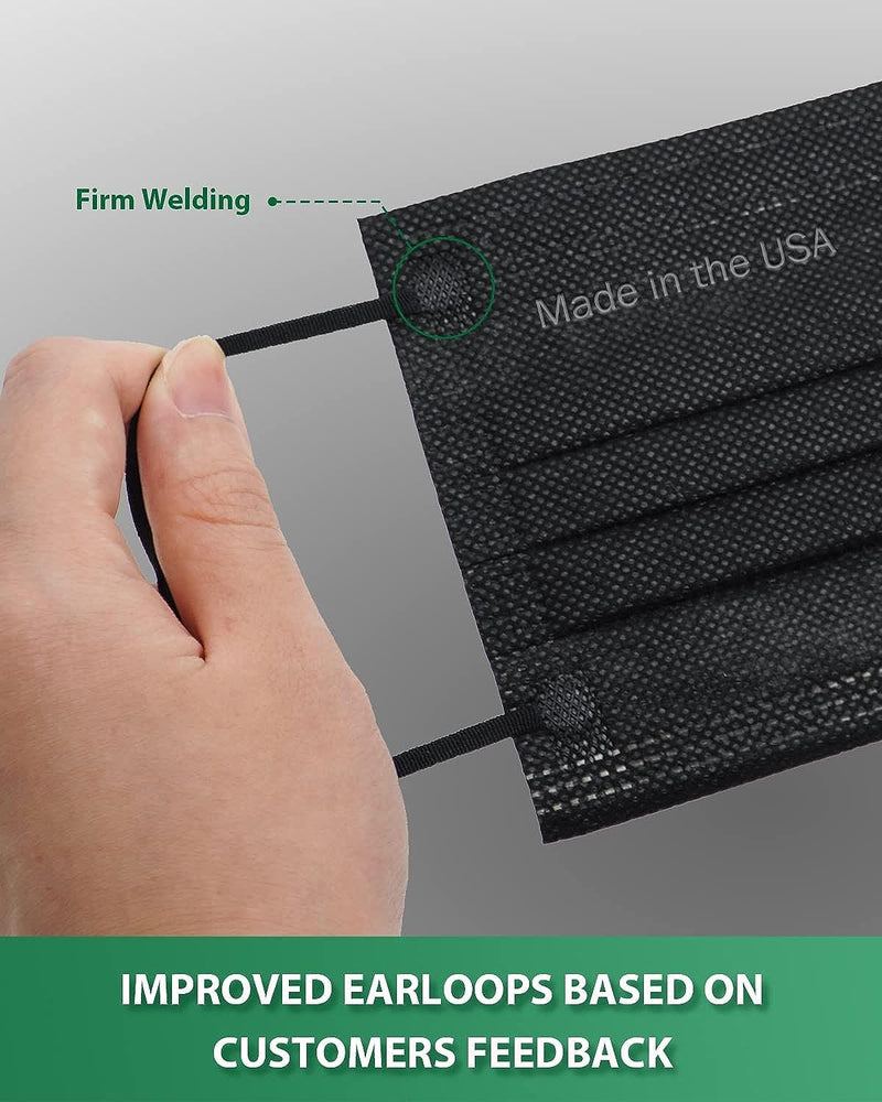 FriCARE Made in USA, 4-ply Black Disposable Face Mask ECOGUARD, ASTM Level 3 Performance Proven in Third Party Independent Labs Studies Pack of 50 - Premium Health Care from Visit the FriCARE Store - Just $34.99! Shop now at Handbags Specialist Headquarter