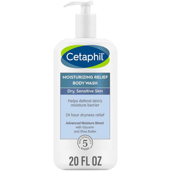 Cetaphil Body Wash, NEW Moisturizing Relief Body Wash for Sensitive Skin, Creamy Rich Formula Gently Cleanses and Gives 24 Hr Relief to Dry Skin,Hypoallergenic, Fragrance Free, 20 oz - Premium Body Wash from Visit the Cetaphil Store - Just $15.99! Shop now at Handbags Specialist Headquarter